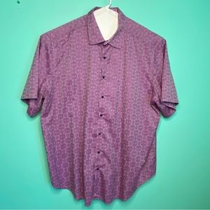 Robert Graham men’s 3XL short sleeve purple collared shirt